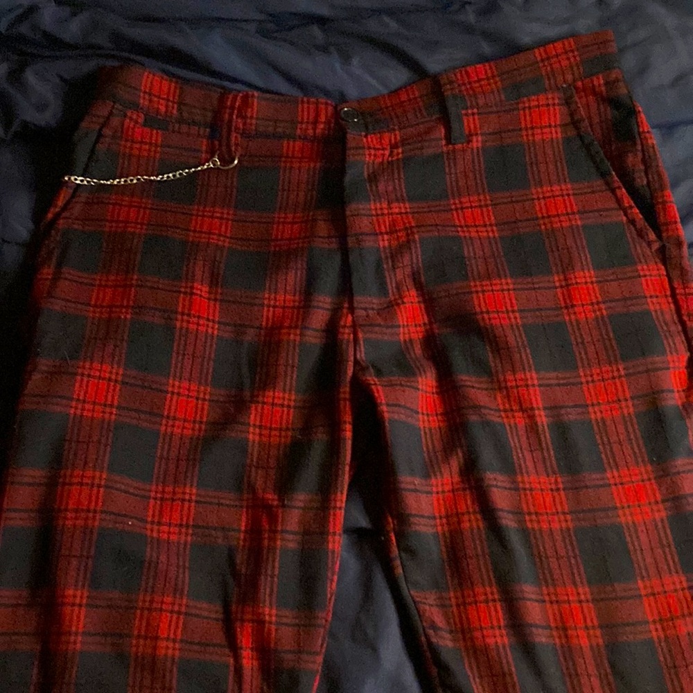 Rosso Milano stretch plaid dress pants, size 34
